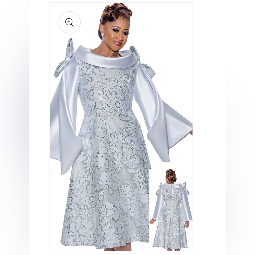 Dorinda Clark Cole White with Silver Church Dress